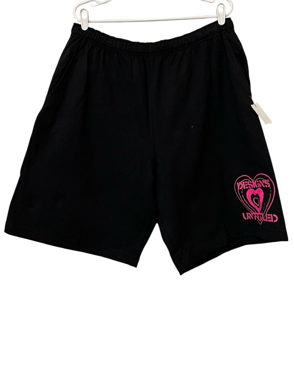 Designs Untitled Punk Hart Knit Shorts, Pull-On, Black & Pink , Size XL, NWOT